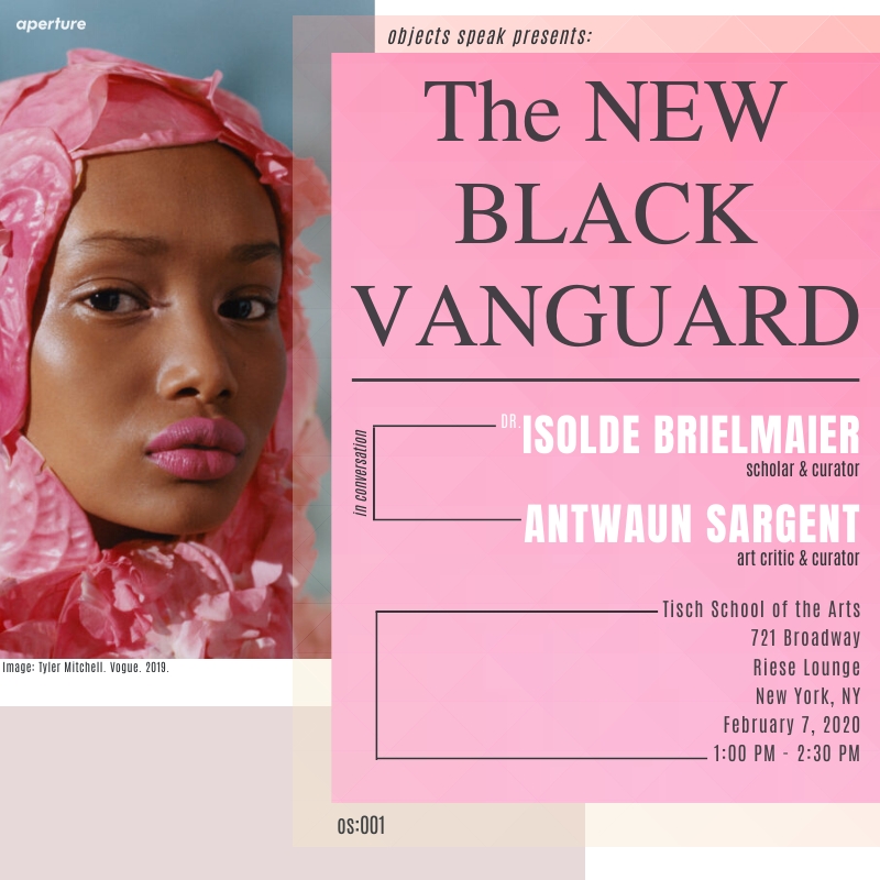 event flyer with image of woman covered in pink and event details in pink box